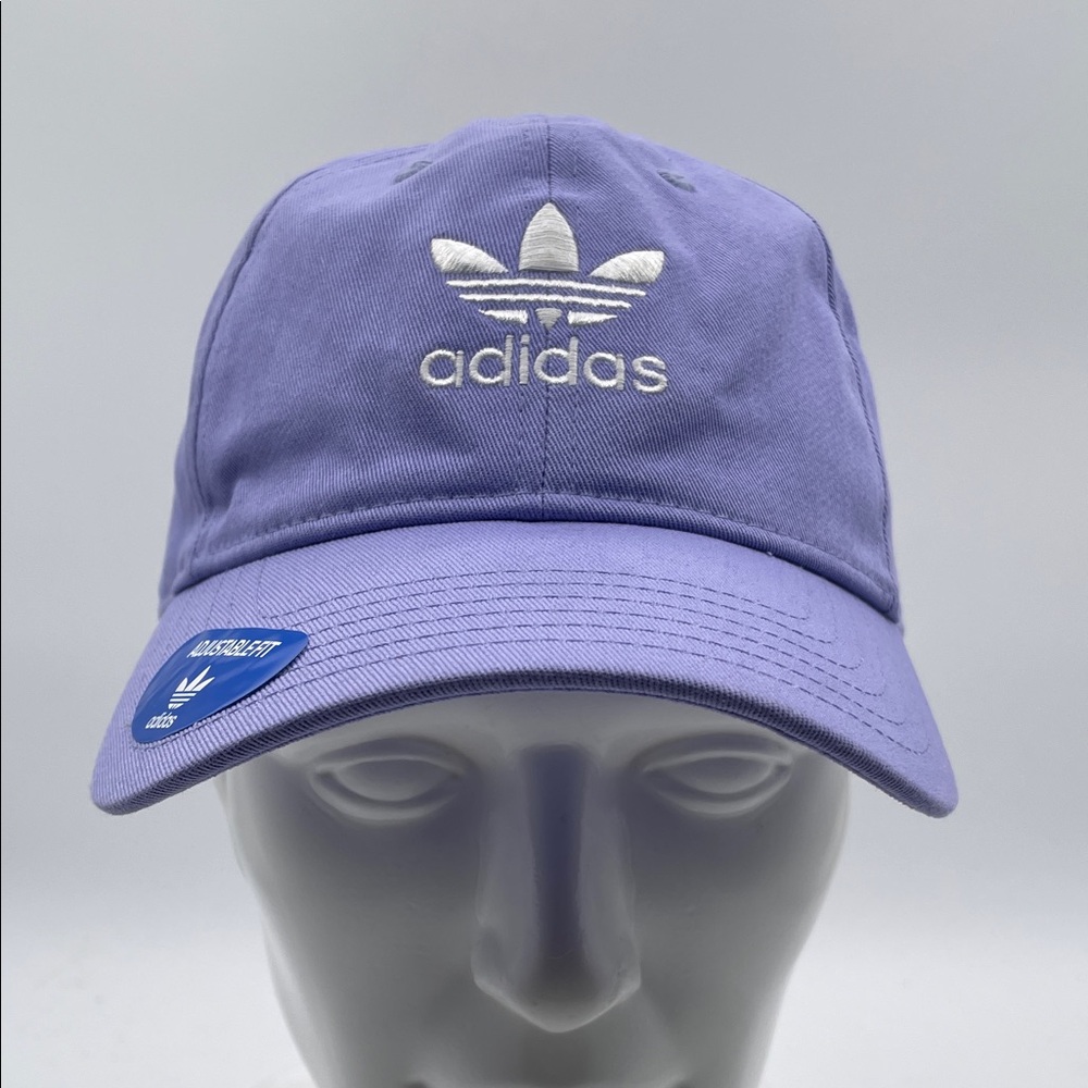 adidas Lavender Trefoil Cap with White Logo Cotton Baseball Golf Hat Adult